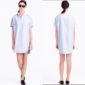 NWT J. Crew Demylee Size Small Blue Collared Mini Shirt Dress Short Sleeve